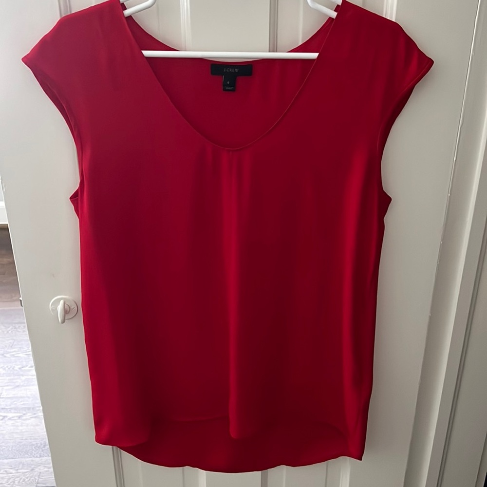 Red J Crew Blouse